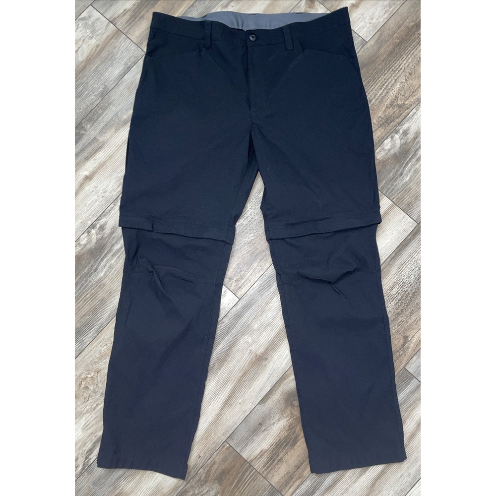 Eddie Bauer Pants Men's 40X32 Convertible Tech Black Hiking Zip Off